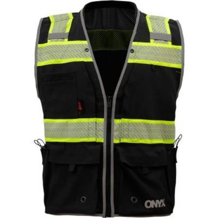 GSS SAFETY GSS Safety ONYX Surveyor's Safety Vest-Black-3XL 1513-3XL